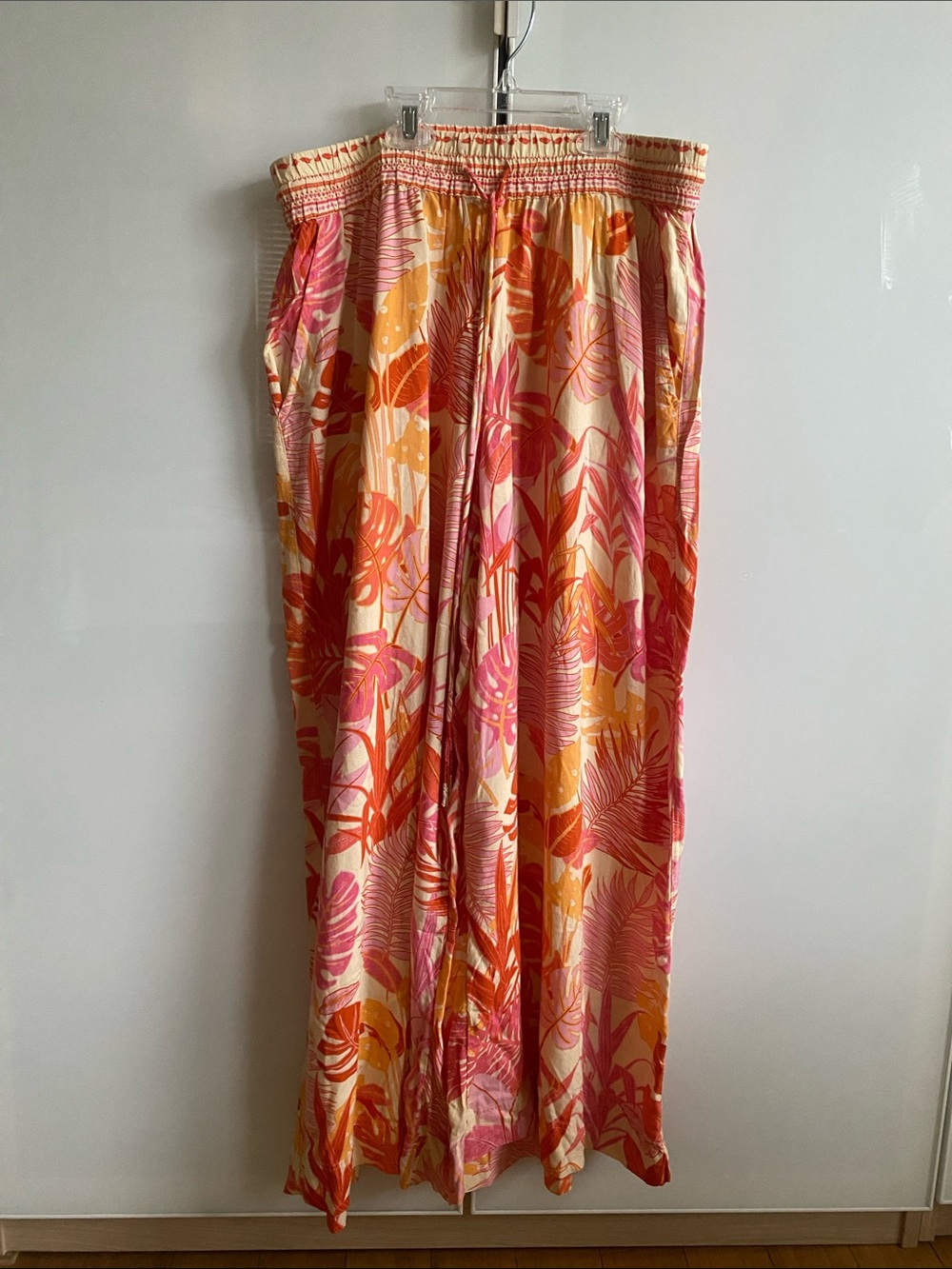 Haute Hippie Pink & Orange Tropical Wide-Leg Pants